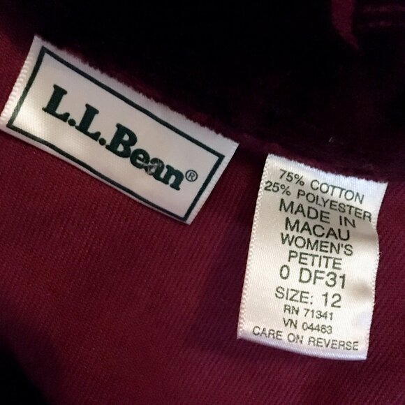 Vintage L.L. Bean - Burgundy Velvet Floral Button Down Dress - Picture 5 of 6